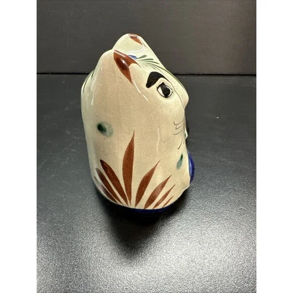 Vintage Tonala Mexico Folk Art Pottery Cat Figurine - Picture 4 of 7